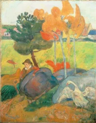 Little Breton with Goose